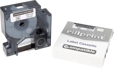 Immagine prodotto di rillstab 85504 rillstab nastro di scrittura, bianco/nero, 12 mm x 7 m