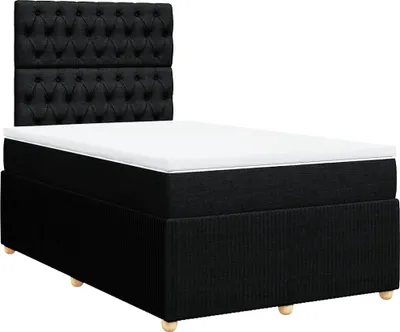 Produktbild von vidaXL Boxspringbett mit Matratze Schwarz 120x190 cm Stoff