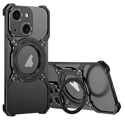 Obrázek produktu pro Pro Apple iPhone 15 kovový rámeček Magsafe kryt Design Black Silver