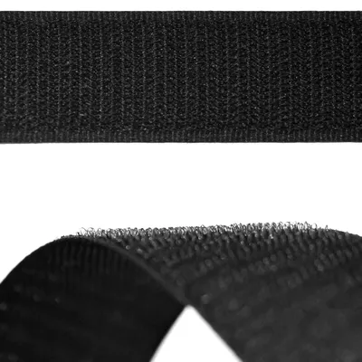25m Hakenband Klettverschluss, schwarz 25mm