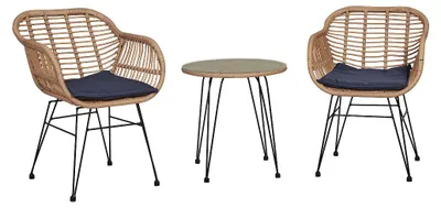 Produktbild von Happy Home Happy Home Balkonset 3tlg. Bistroset Casualset inkl. Auflagen HGS65-DBL dunkelblau