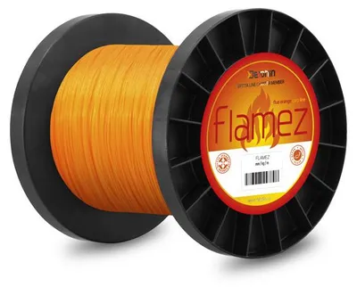 Produktbild von DELPHIN FLAMEZ, 15000m, 0,35mm, 8.6kg / 18,96lbs, orange, Monofile Karpfen Angelschnur, 101003026