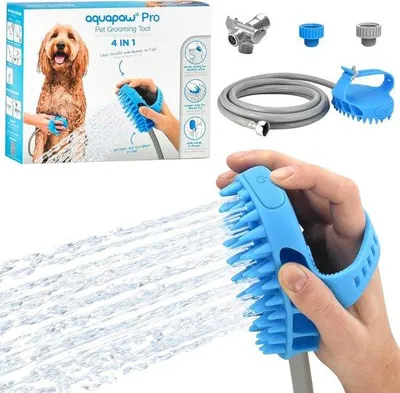 Produktbild von Famanu 2-in-1 Hundebadbürste Sprüher und Scrubber - für langes und kurzes Haar