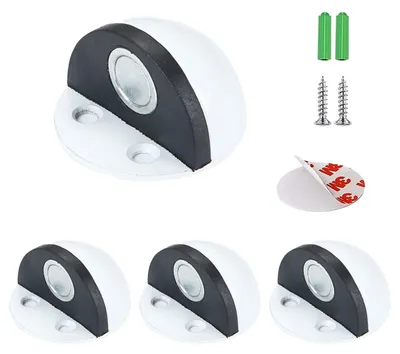 Productafbeelding van Magneet Deurstopper Zelfklevend voor Muur en Vloer (4 Stuks Wit)