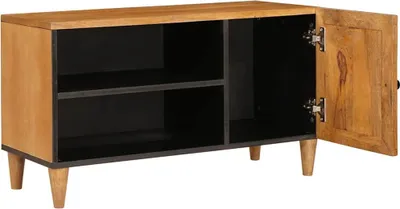 Imagen del producto de vidaXL Mueble de TV con estantería, color marrón claro, 80 x 33 x 46 cm, material de madera