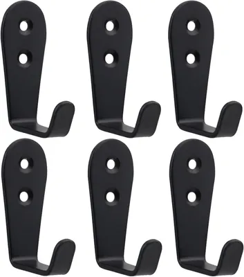 Produktbild von schwarze Edelstahl-Wandhaken, L-förmig, robust, für Eingangsbereich, Küche, Badezimmer, Garage