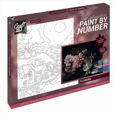 Produktbild von Diamond Painting Malen nach Zahlen Blumen 40x50 cm