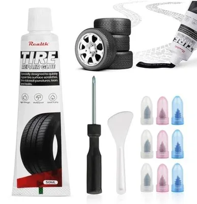 Zdjęcie produktu dla Klej do naprawy opon samochodowych 50ML zestaw z 9 gwóźdźmi czarny