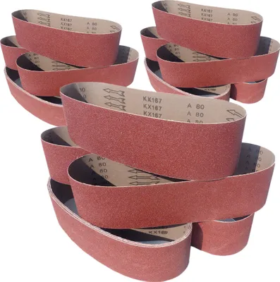 Produktbild von 10 x Schleifbänder 100mm x 915mm Körnung P120 Schleifband Gewebebänder Bandschleifer Schleifpapier Gewebeband BOHRFUX
