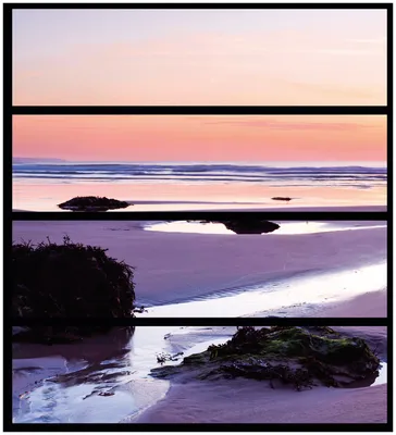 Produktbild von Wallario Möbelfolie / Aufkleber, geeignet für Ikea Malm Kommode mit 4 Schubfächern - Sonnenuntergang am einsamen Strand