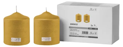 Produktbild von CANDLE 2er Set Stumpenkerzen - gold - Paraffin - H. 10cm x B. 8cm