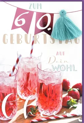 Produktbild von A - 60. Geburtstag - Glückwunschkarte im Format 11,5 x 17 cm mit Umsch