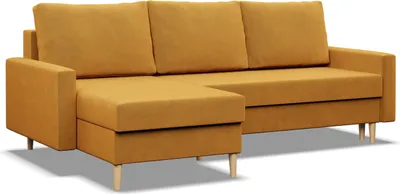 Produktbild von BLANK - Links Ecksofa mit Schlaffunktion, Bonell, Wendekissen, Bettkasten, Gelb