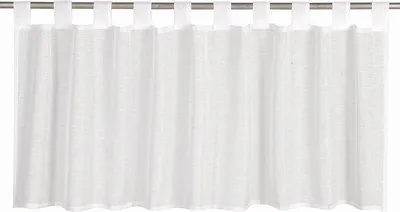 Zdjęcie produktu dla Przezroczysta szklana zasłona do bistro, 48 x 140 cm, biała, zasłona do okna kuchennego, zasłona do użytku prywatnego