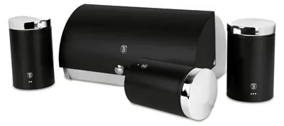 Produktbild von Brotkasten- und Frischhaltedosen-Set 4-tlg. Matte Black Collection