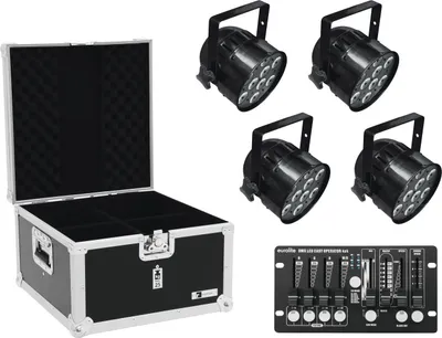 Produktbild von Set 4x LED PAR-56 QCL sw + Case + Controller