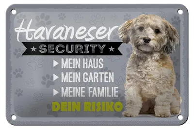 Produktbild von Blechschild Spruch 18x12cm Havaneser Security dein Risiko Dekoration