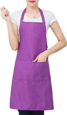 Produktbild von Unisex-Schürze, langlebige Arbeitsschürze mit Taschen, verstellbaren Trägern, Kochschürze für Grill, Restaurant, Bar, Café