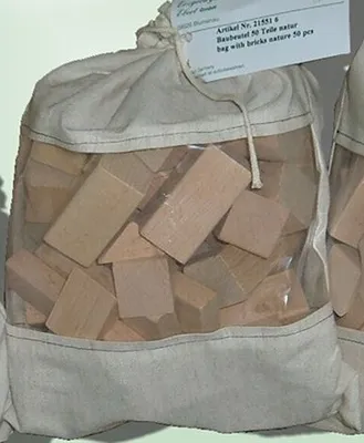 Produktbild von Ebert 215516 Bausteine im Beutel, natur Holzbausteine - 50 Stück