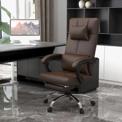 Image de Chaise de bureau - Chaises de bureau - Siège de bureau - Fauteuil de bureau - Siège ergonomique - Réglable - Avec repose-pieds