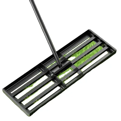Zdjęcie produktu dla Grabie do trawnika, 30 x 10 cali, regulowany, ergonomiczny uchwyt, szybki montaż, powłoka odporna na rdzę, idealne do prac ogrodniczych
