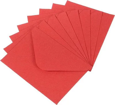 Produktbild von Kleine rote Umschläge 50er Pack für Karten und Hochzeiten