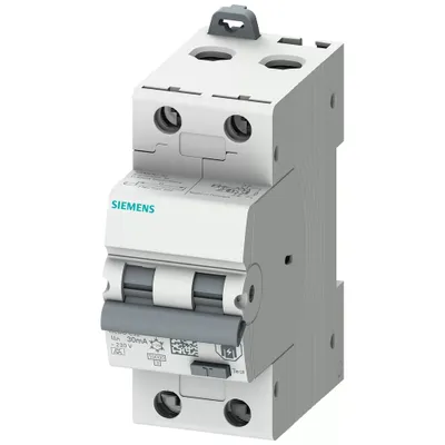 Produktbild von Siemens 5SU13247FP16 FI-Schutzschalter/Leitungsschutzschalter Sicherungsgröße = 2 2polig 16 A 0.03 A, 10 A, IP20