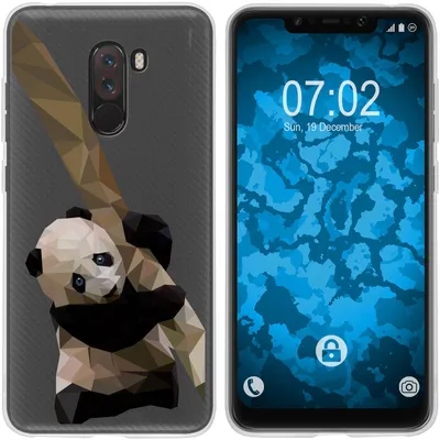Produktbild von PhoneNatic Case kompatibel mit Xiaomi Pocophone F1 Silikon-Hülle Vektor Tiere Panda M4