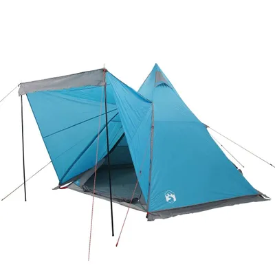 Image de vidaXL Tipi tente familiale 6 personnes bleu imperméable