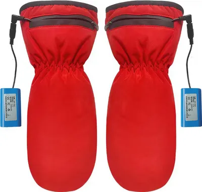 Produktbild von INF Beheizbare Handschuhe mit Reißverschluss, wiederaufladbarer Akku Rot 4 Stunden Akkulaufzeit