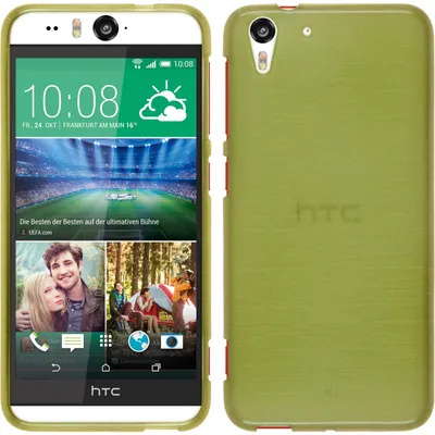 Produktbild von PhoneNatic Case kompatibel mit HTC Desire Eye - pastellgrün Silikon Hülle brushed + 2 Schutzfolien