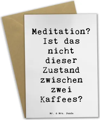 Produktbild von Mr. & Mrs. Panda babykarte Spruch Innere Ruhe Kaffee - Weiß - Geschenk, Seelenfrieden, dankeskarten, innerer, Zitat, einladungskarten, Motivation, Stimmungen, Gefühl