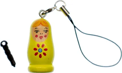 Produktbild von Babuschka Handyanhänger Miniblings Handyschmuck Babuschka Holzpuppe bemalt gelb