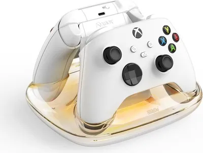 Obrázok produktu pre 8Bitdo Dual Charging Dock, Xbox One, Xbox Series S, Xbox Series X, Nabíjací stojan, Biela, Priehľadná, Kábel, Nikel-Metal Hydrid (nimh), 1100 mAh