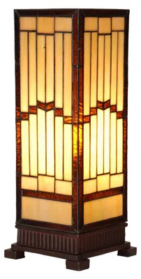 Produktbild von Clayre & Eef Tiffany Tischlampe 17x17x44 cm Beige Glas