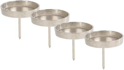 Produktbild von Aluminium Kerzenpick - 4er Set - 8 cm in Silber