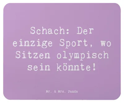 Produktbild von Mr. & Mrs. Panda Mauspad Spruch Schach Sport - Lavendeltraum - Geschenk, Freunde, Konzentration, Geduld, Sportler Geschenke, pc, mausunterlage, Mouse Pad, laptop