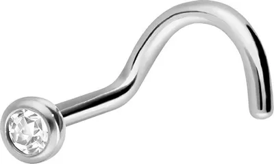 Produktbild von Nasenpiercing, Nasenstecker Titan Nasenstecker Spirale KRISTALL