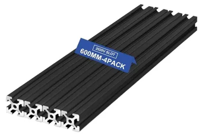 Obrázek produktu pro Lineární kolejnice, eloxované hliníkové profily – 600 mm – 4 kusy – Evropská norma – V-drážka 2020 – Pro 3D tiskárny/CNC stroje – Hliníkový profil