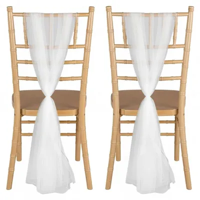 Stuhlschleifen aus Chiffon, 2 Stk., 100x150 cm, Hochzeit