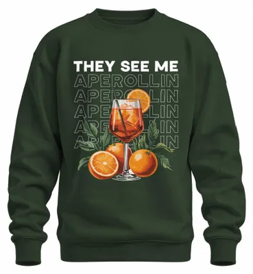 Immagine prodotto di Felpa con cappuccio, motivo "Aperol Spritz", ideale per feste estive, colore verde bottiglia, taglia 3XL