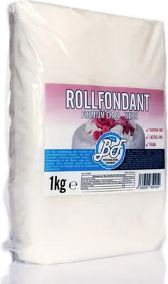 Produktbild von Brotfrei Rollfondant Premium Extra - Weiß 1kg | Flexibel, Elastisch, Reißfest | Kein Palmfett und Konservierungsstoffe | Glutenfrei, Lactose-Frei, Vegan | Ideal für Torten, Tortendeko weiss