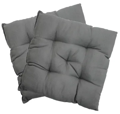 Produktbild von Stuhlkissen 38x38 cm ComfySeat - Sitzkissen mit 6 cm Comfort Sitzpolster - Indoor & Outdoor, Farbe:Grau, Set:2er Set