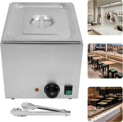 Produktbild von Elektrischer Hot-Dog- & Wurstwärmer - Gewerblich - 10 L - Edelstahl - 1300 W - 220 V - 50–300 °C - Silber