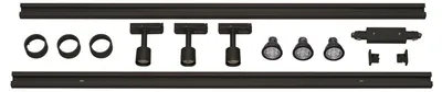 Produktbild von 1-Phasen Hochvolt-Set, schwarz, 2x1m, inkl. 3xPURI und LED Leuchtmittel