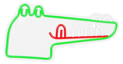 Image de Forever Light FLNJ03 Veilleuse néon LED JURASSIC CROC Enseigne lumineuse LED signe vert