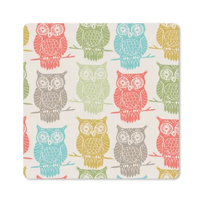 Produktbild von MuchoWow® Mauspad Mousepad Muster - Eule - Vögel 20x20 cm - Mousepads - Maus Mat - Pad - Mausunterlage - Desk Mat - Bureauartikeln