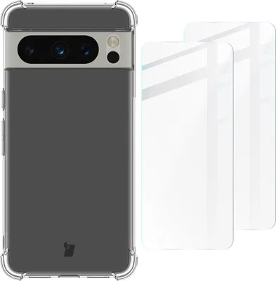 Produktbild von Bizon Case Clear Pack Case + 2x Glas für Google Pixel 8 Pro, Transparent