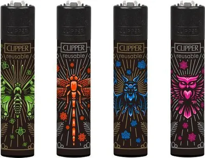 Image de Briquets Clipper, set de 4 : Tribal Animals
