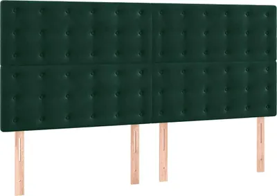 Produktbild von vidaXL Kopfteil Dunkelgrün 160x5x118/128 cm Samt